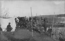 A Land-Management Expedition Camp on the Mrassu River, Near River Rapids, 1913. Creator: GI Ivanov