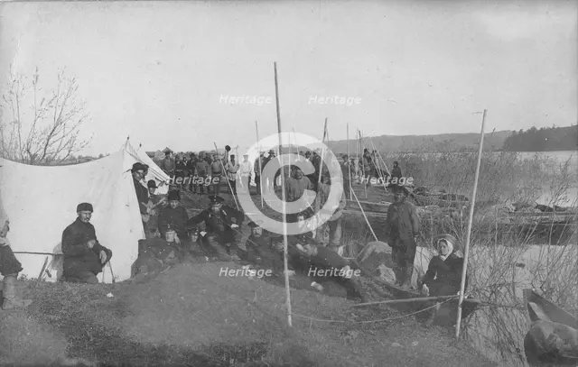 A Land-Management Expedition Camp on the Mrassu River, Near River Rapids, 1913. Creator: GI Ivanov.