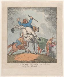 A Land Storm, or Jack Tars Out of Their Element, 1790-1815., 1790-1815. Creator: Thomas Rowlandson