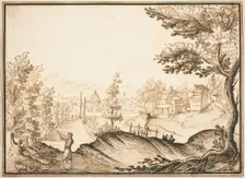 A Landscape with a Domed Building. Creator: Remigio Cantagallina