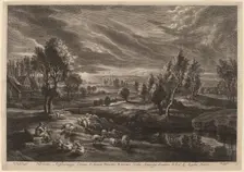 A Landscape with a Village, c. 1638. Creator: Boetius Adams Bolswert