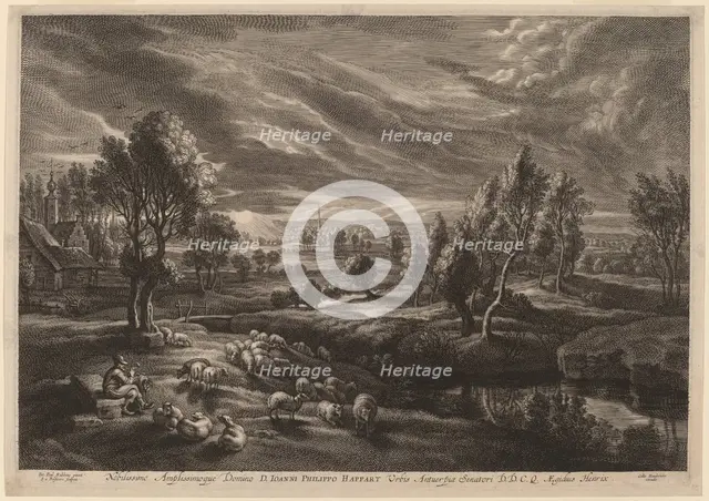 A Landscape with a Village, c. 1638. Creator: Boetius Adams Bolswert.