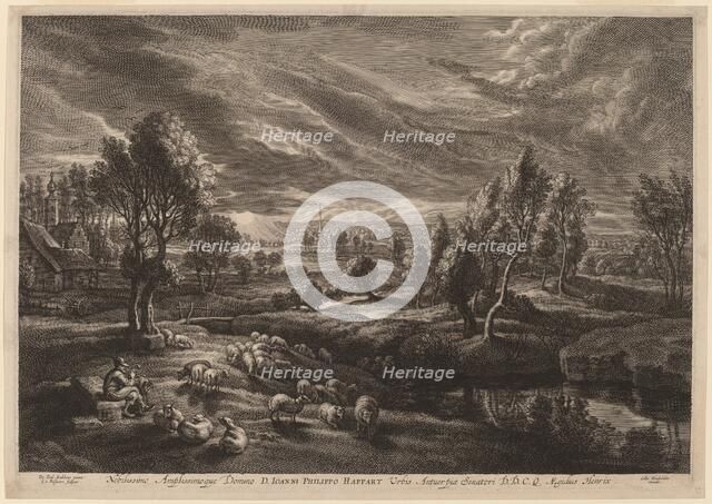 A Landscape with a Village, c. 1638. Creator: Boetius Adams Bolswert.