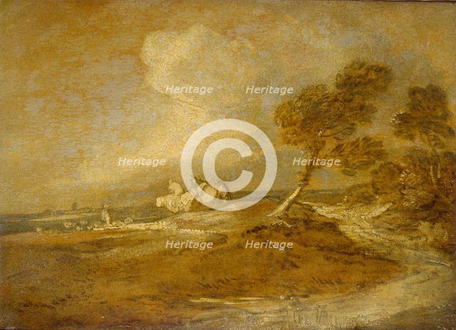 A Landscape with Horsemen, late 18th century. Artist: Thomas Gainsborough.