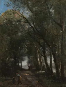 A Lane through the Trees, ca. 1870-73. Creator: Jean-Baptiste-Camille Corot