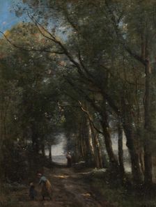 A Lane through the Trees, ca. 1870-73. Creator: Jean-Baptiste-Camille Corot