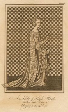 A Lady of High Rank, in her State Habit, belonging to the 14th Century Creator: Unknown