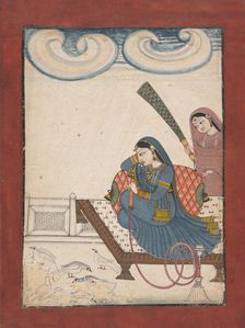 A Lady Gazing at Doves, ca. 1780-1800. Creator: Unknown