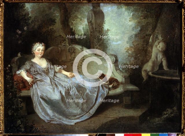 'A Lady in a Garden', 18th century. Artist: Nicolas Lancret