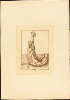 A Lady in a Long Dress, 1780. Creator: Maria Catharina Prestel