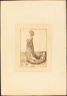 A Lady in a Long Dress, 1780. Creator: Maria Catharina Prestel