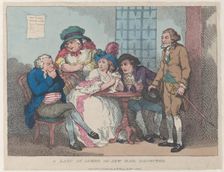 A Lady in Limbo, or Jew Bail Rejected, July 1, 1802., July 1, 1802. Creator: Thomas Rowlandson