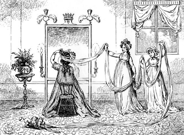 'A Lady putting on her cap', June 1795. Artist: Unknown