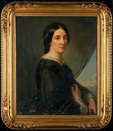 A lady (Parthenope Nightingale?) with the bay of Naples in the background. Creator: L. Rocco