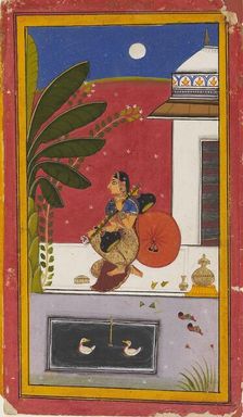 A lady playing a vina, 1630-1640. Artist: Sahibdin