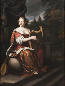 A Lady Playing the Harp, c1700. Creator: Martin Mytens the elder