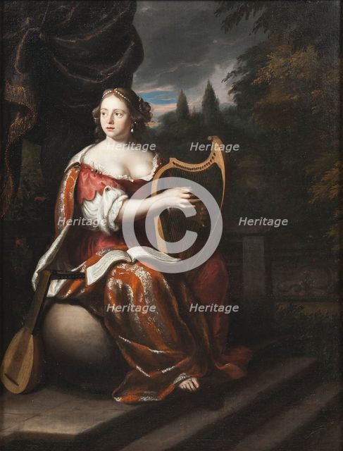 A Lady Playing the Harp, c1700. Creator: Martin Mytens the elder.
