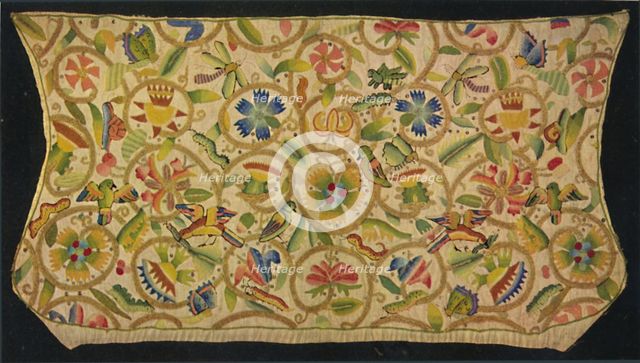'A Lady's Cap Embroidered in Silk and Gold on Linen', 1927. Artists: Edward F Strange, Unknown.