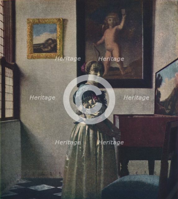 'A Lady Standing at the Virginals', c1670-1672,(c1950). Creator: Jan Vermeer.