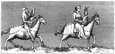 A lady setting out hawking, 14th century (1849)