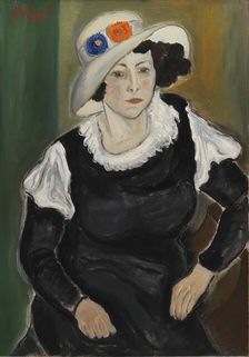 A Lady Wearing a Hat; The Artist's Wife, Dagny Marie Christensen, née Nielsen, 1935. Creator: John Christensen