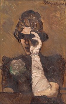 A Lady with Opera Glasses, 1941. Creator: Cyprian Majernik