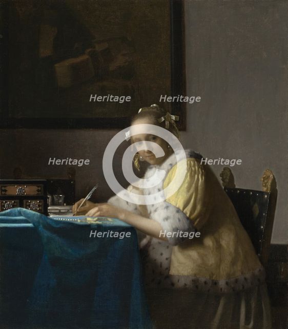 A Lady Writing, c. 1665. Creator: Jan Vermeer.