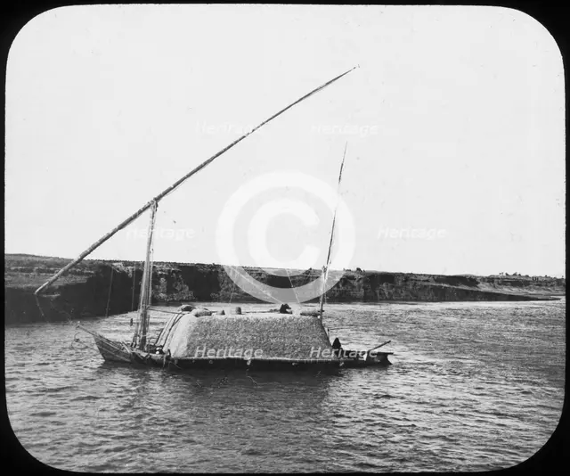 A laden dahabiyeh, Egypt, c1890. Artist: Newton & Co