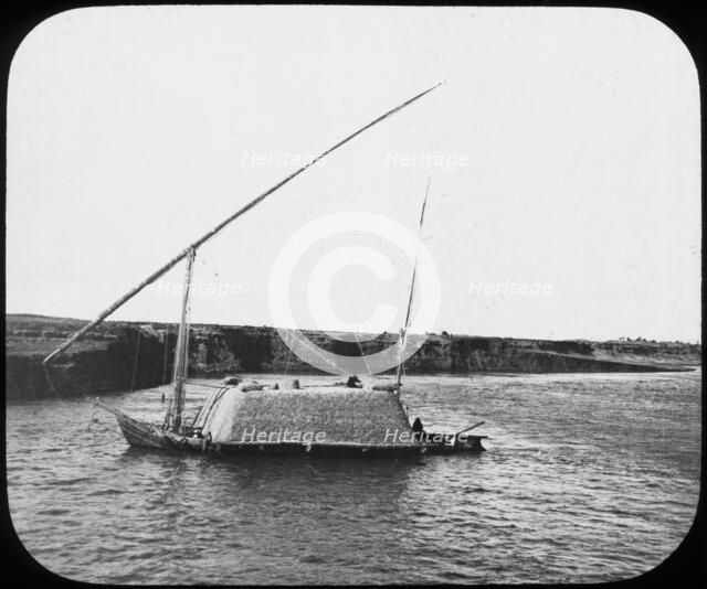 A laden dahabiyeh, Egypt, c1890. Artist: Newton & Co