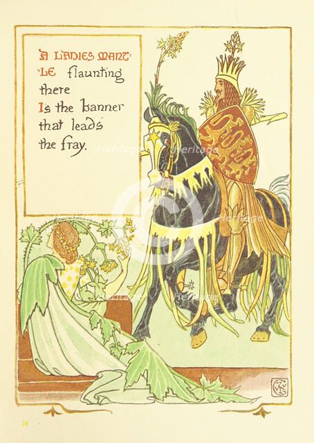 A Ladies Mantle flaunting there Is the banner that leads the fray, 1899.  Creator: Walter Crane.