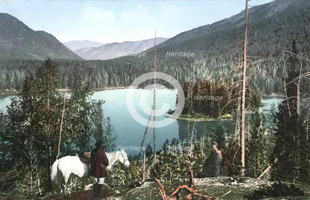 A Lake in the Valley of the Arasan River, a Tributary of the Belaia Berel River that..., 1911-13. Creator: Sergei Ivanovich Borisov.