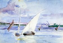 A Lake with Sailing Boats c1864-1930. Artist: Anna Lea Merritt