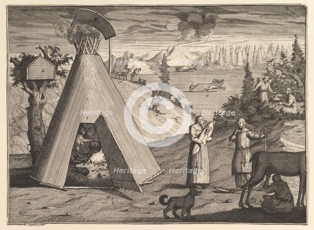 A Lapland Hut (Aubry de La Mottraye's "Travels throughout Europe, Asia and into Part of..., 1723-24. Creator: William Hogarth.