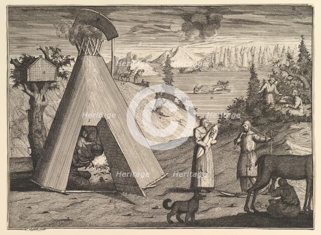 A Lapland Hut (Aubry de La Mottraye's "Travels throughout Europe, Asia and into Part of..., 1723-24. Creator: William Hogarth.