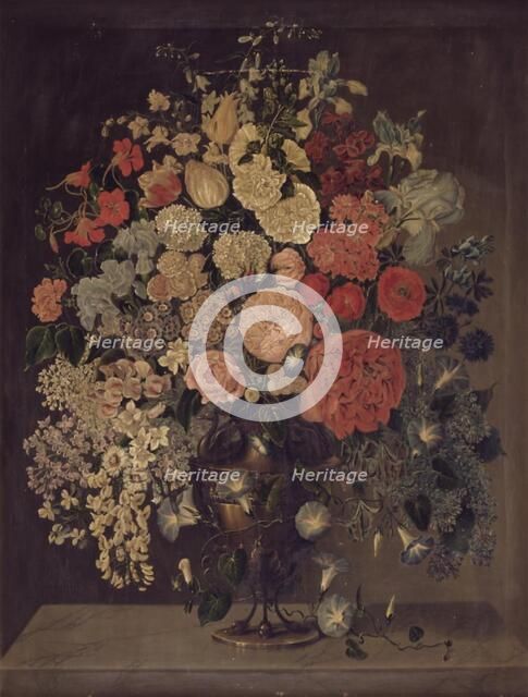 A large vase with flowers, 1821. Creator: Carl Christian Seydewitz.