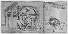 A Large Wheel Which Is Resolved and Fires Four Crossbows in Succession c1480, (1945). Artist: Leonardo da Vinci