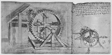 A Large Wheel Which Is Resolved and Fires Four Crossbows in Succession c1480, (1945). Artist: Leonardo da Vinci