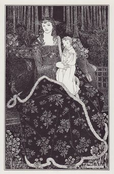A large Christmas Card, 1895. Creator: Aubrey Beardsley