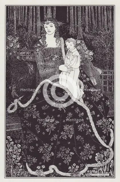 A large Christmas Card, 1895. Creator: Aubrey Beardsley.