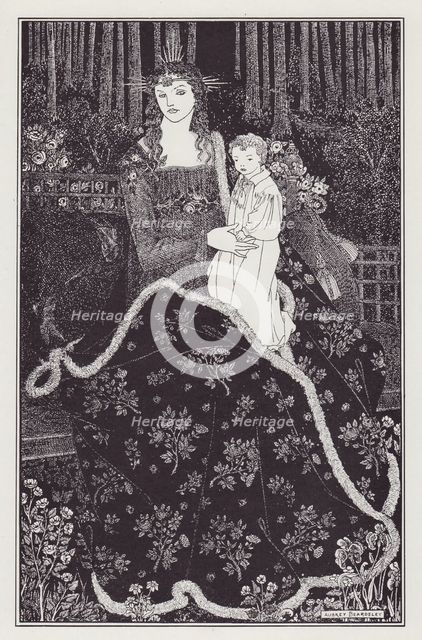 A large Christmas Card, 1895. Creator: Aubrey Beardsley.