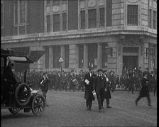A Large Crowd Marching on the Streets, 1920. Creator: British Pathe Ltd