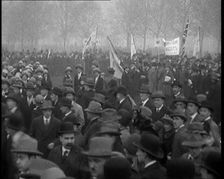 A Large Crowd of Civilians in a Political Rally, 1920. Creator: British Pathe Ltd