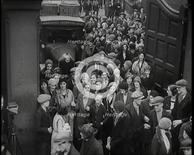 A Large Group of Workers Returning to the Factories, 1926. Creator: British Pathe Ltd.
