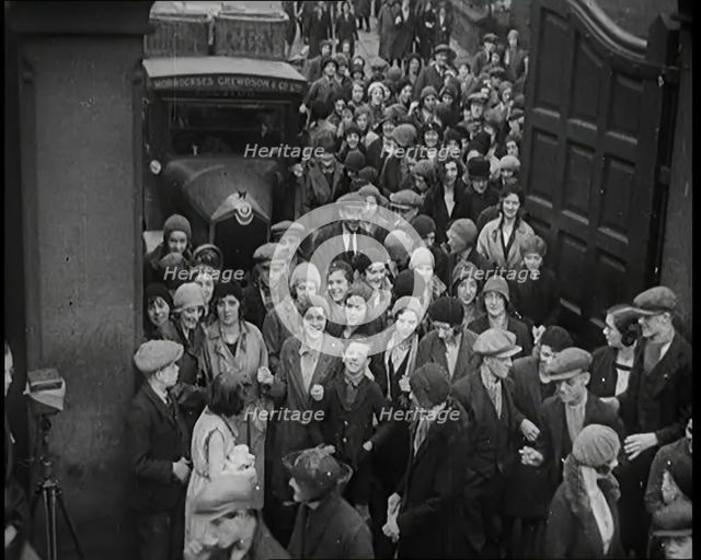 A Large Group of Workers Returning to the Factories, 1926. Creator: British Pathe Ltd.