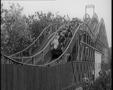 A Large Group of Female Civilians Enjoying a Roller Coaster Ride, 1926. Creator: British Pathe Ltd