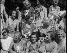 A Large Group of Female Civilians Posing for Photos, 1931. Creator: British Pathe Ltd