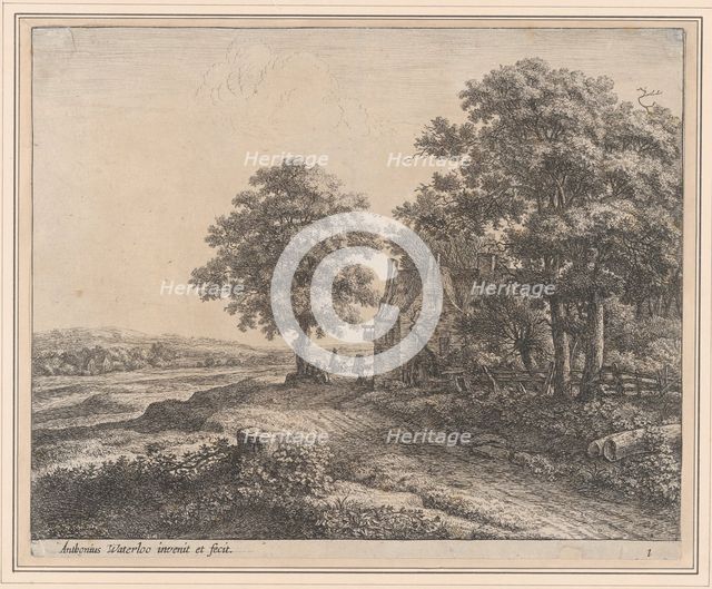 A Large Linden Tree Before an Inn, 17th century. Creator: Anthonie Waterloo.