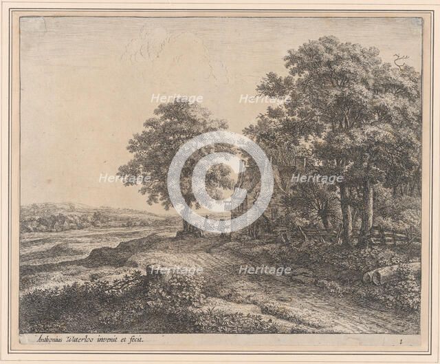 A Large Linden Tree Before an Inn, 17th century. Creator: Anthonie Waterloo.