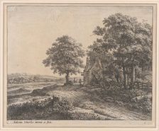 A Large Linden Tree Before an Inn, 17th century. Creator: Anthonie Waterloo