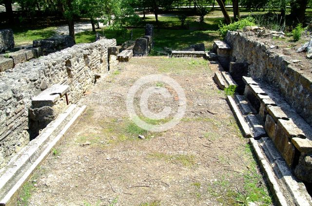 A latrine at Dion, Greece. Creator: Samuel Magal.